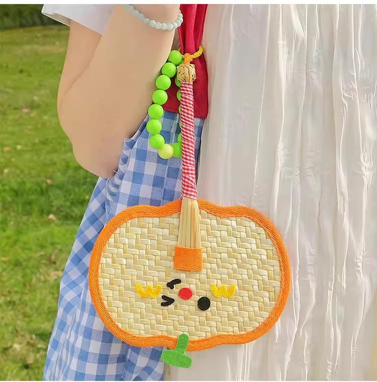 2025 Cute Animal Hand-Woven Cattail Fan – Durable, Creative, Portable Handheld Summer Fan