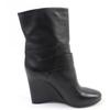 Great LOUIS VUITTON Booties Buckle wedge leather short boots black leather 35 Used