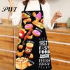 Baking Apron Cooking Sleeveless Comfortable Wearing Clear And Real Image Reusable Unisex Anti-stain Waterproof Polyester Pizza Pattern Kitchen