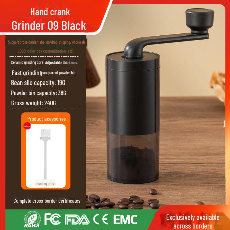 Portable Hand-Cranked Coffee Grinder for Home Use