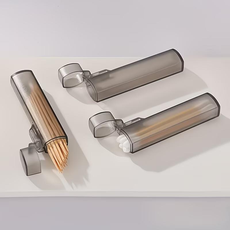 6pcs Portable Transparent Plastic Toothpick Holder - Compact & Durable Design for Travel, Kitchen, and Restaurant Use