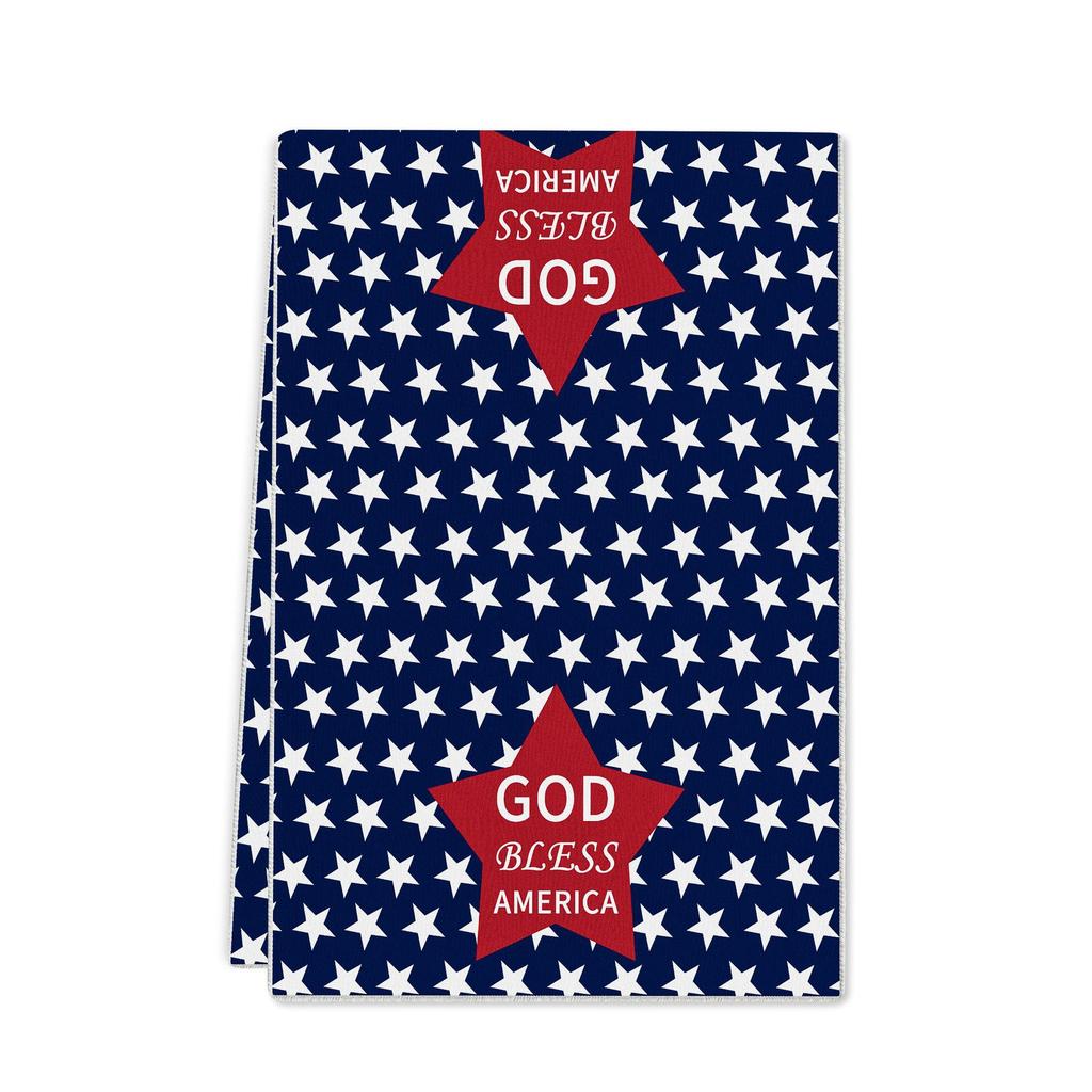 Cross-border microfiber Independence Day 3D printed towel kitchen suction towel face towel