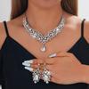Earrings Women's Jewelry Set V-Necklace Bridal Jewelry Set  Bridal Accessories
