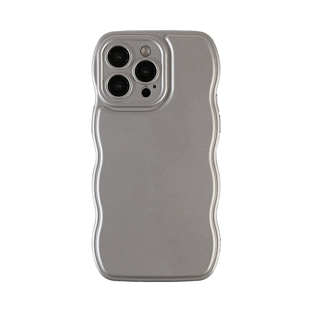 Electroplating Silver Apple 13 Mobile Phone Case Iphone14 High End Sense 16 Suitable for 15promax Wave Edge 12 Solid Color