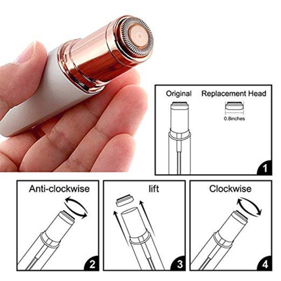 1/4Pcs Women Lipstick Electric Facial Hair Remover Shaver Replacement Blade Head