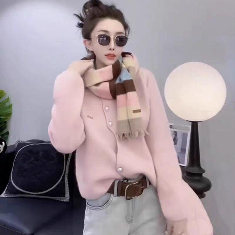 Korean Gentle Irregular Knitted Cardigan Women Spring Autumn Winter Soft Glutinous Long Sleeved Jacket Round Neck Top Commuting