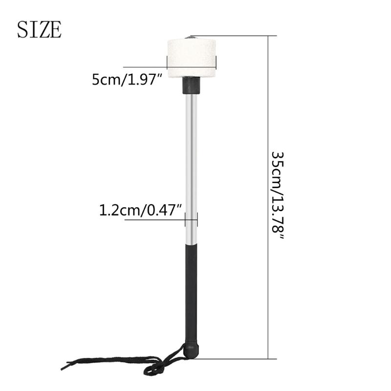 Felt Mallets Sticks Stainless Steel Nonslip Handle Drumsticks Drum Mallet Stick Percussion Stick for Marchings Bass Drum