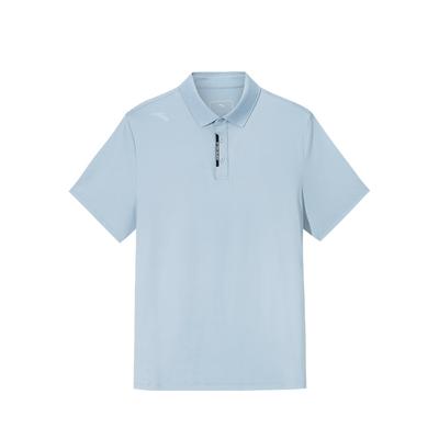 Comfortable Simple Versatile Solid Color Casual Breathable Short Sleeve Polo Shirt Men Polo Shirts Sky-Blue 952527118-2