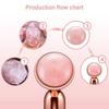 4 In 1 Vibrating Rose Quartz Roller Face Roller Eye Massager Jade Roller T/V Shaped Face Lifting Slimming Beauty Care Massager