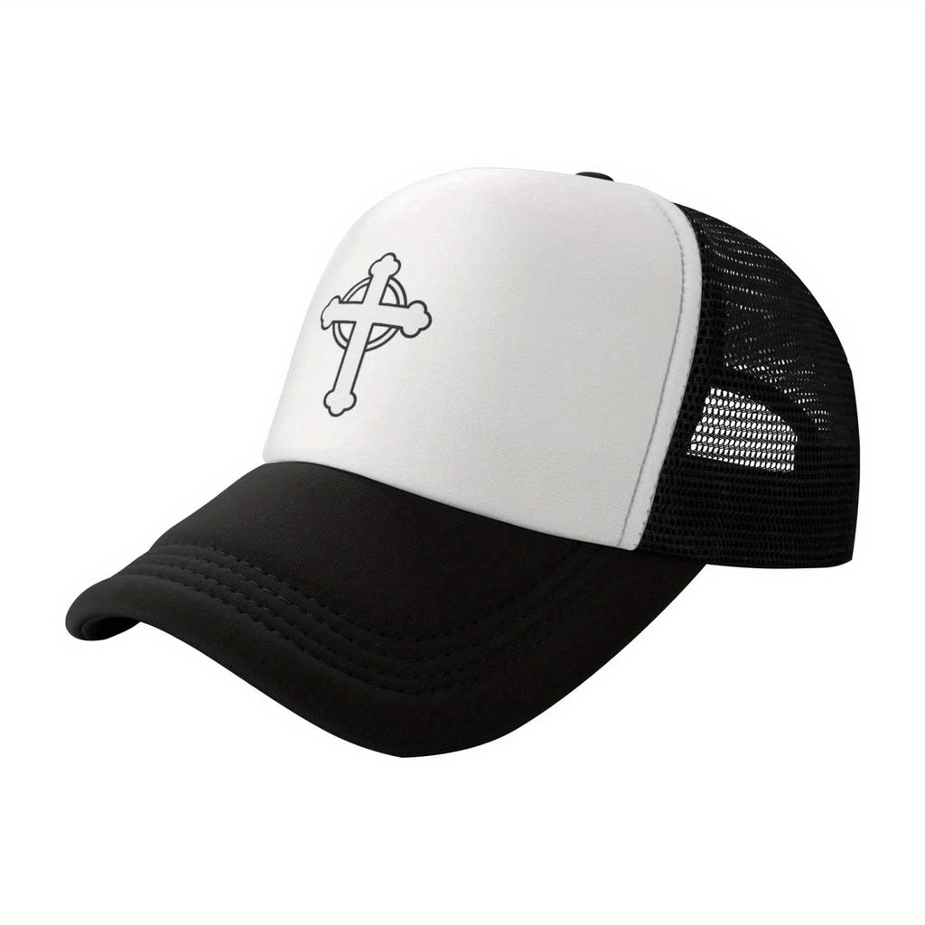 Celtic Cross Christian Graphic Trucker Hat Adjustable Breathable Mesh Baseball Cap for Adults