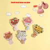 5pcs Bouquet Refrigerator Sticker Magnetic 3D Three-dimensional Resin Bouquet Cute Refrigerator Decoration with Mini Desk Lamp