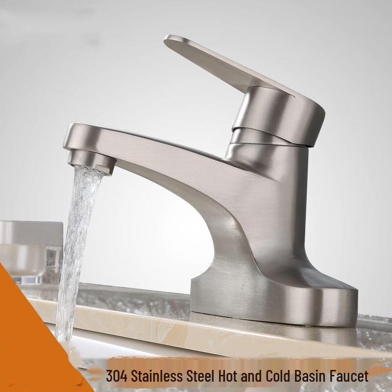 

Zhi Shi Смеситель из нержавеющей стали 304 с двумя ручками для горячей и холодной воды