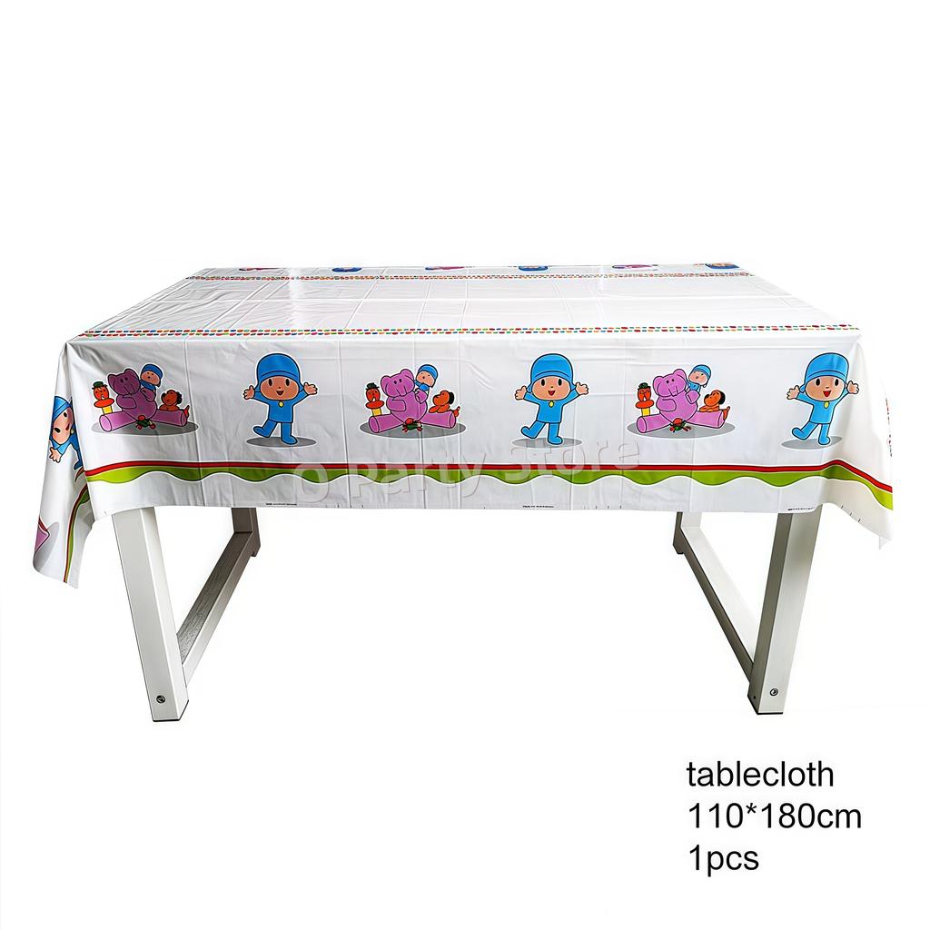Pocoyo Geburtstag Dekorationen Einweg Geschirr Becher Teller Luftballon Banner Für Kinder Mitgebsel Babyparty Deko Party Zubehör Geschenk