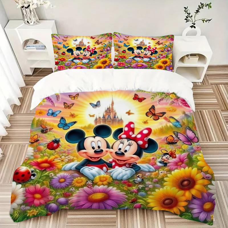 Mickey Minnie Fantasy Land Print 3Pcs Bedding Setduvet Cover With 2 Bedropillowcase Home Birthday Gift