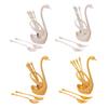 Dessert Flatware Set Swan Spoon Organizer Dinnerware Base Holder for Restaurant Decor