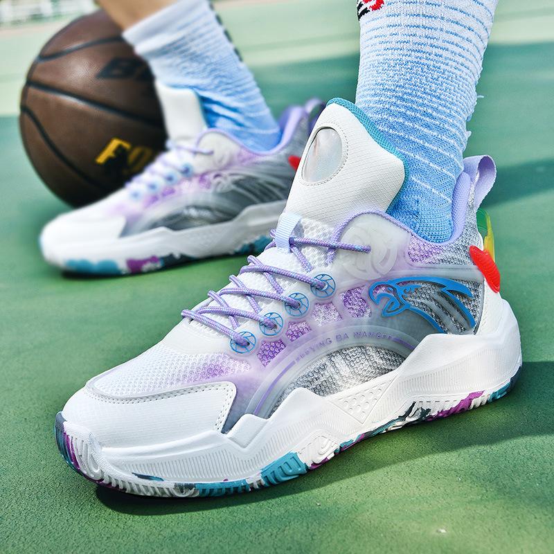 

Новые светящиеся баскетбольные кроссовки повседневные молодежные сетчатые боевые студенческие кроссовки MD + резиновая подошва кроссовки мужские и женские 36