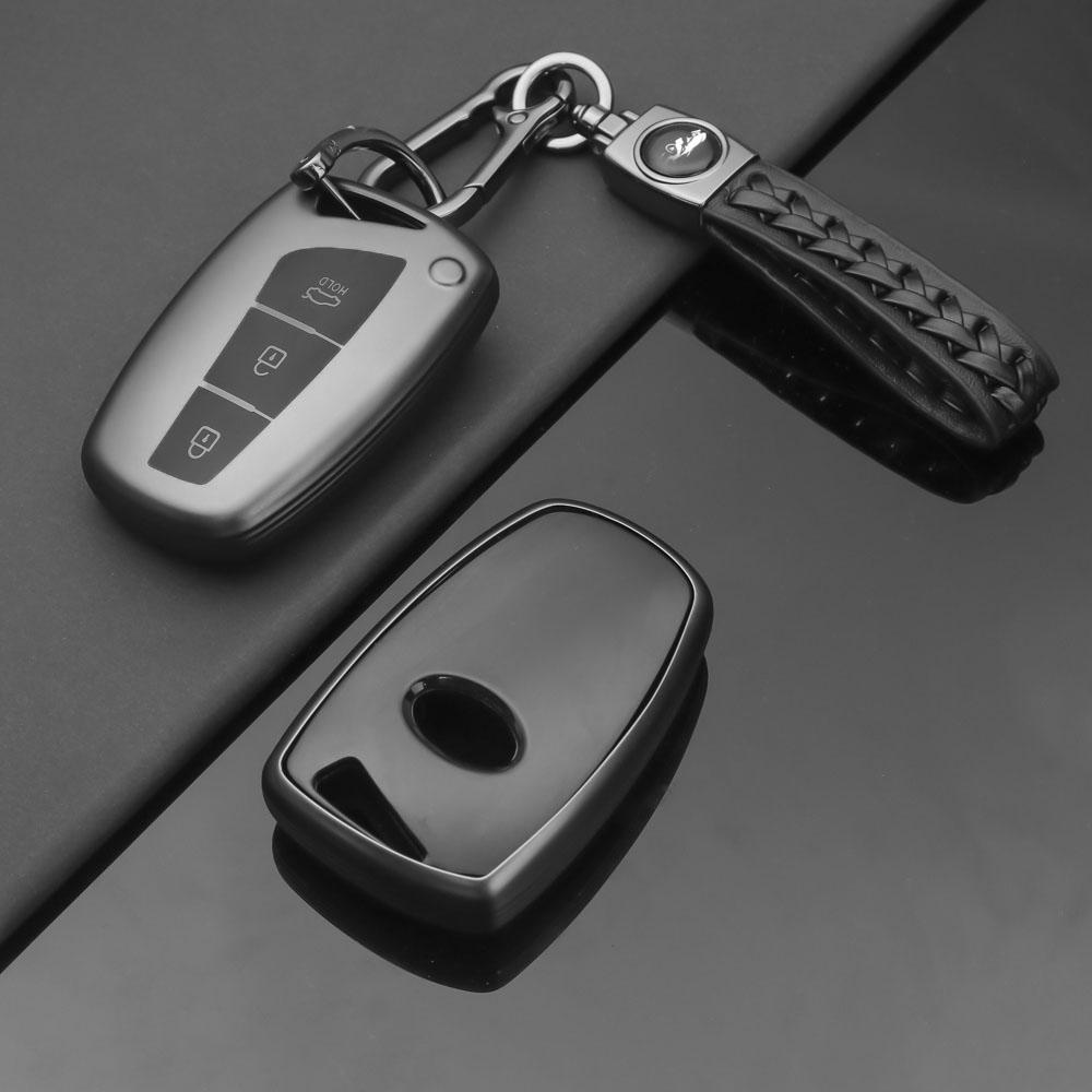 3 4 Buttons Car Key Case Shell For Hyundai Santa Fe Sport Ix45 Equus Centennial Genesis G80 Grandeur Azera 2013- Cover Fob