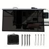 8x15.3ft Black Mesh RV Sunshade Windproof UV Resistant Privacy Screen With Ground Nails Ropes Outdoor Camping Accessories