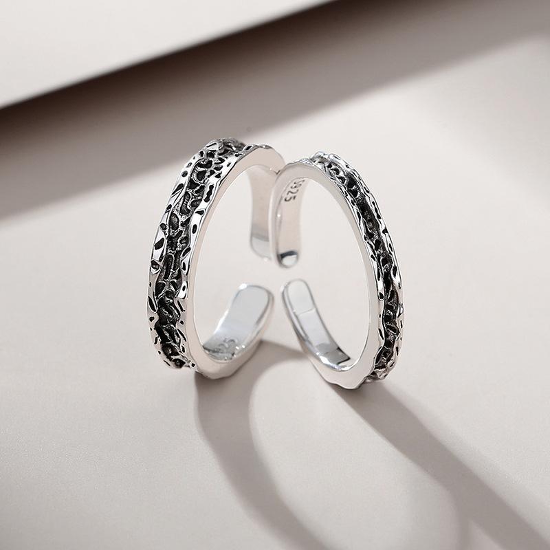 Couple Ring Abyss A Pair of High-end Pairs of Rings, Niche Design Old and Retro, Give Boyfriend Gifts