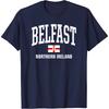 Belfast Northern Ireland Vintage Athletic Sports Design NAVY T-Shirt S3