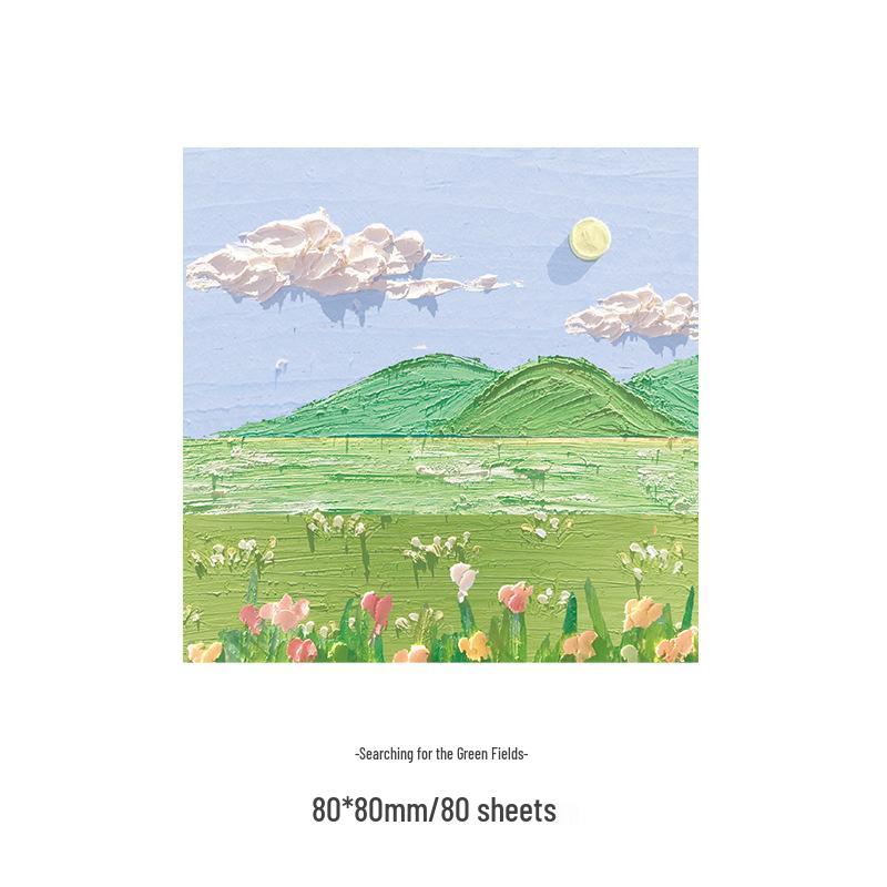 

Customizable 3D Oil Painting Sticky Notes - Reusable Adhesive Notepads for Students Rewards, Memos & Messages 80 sheets per book