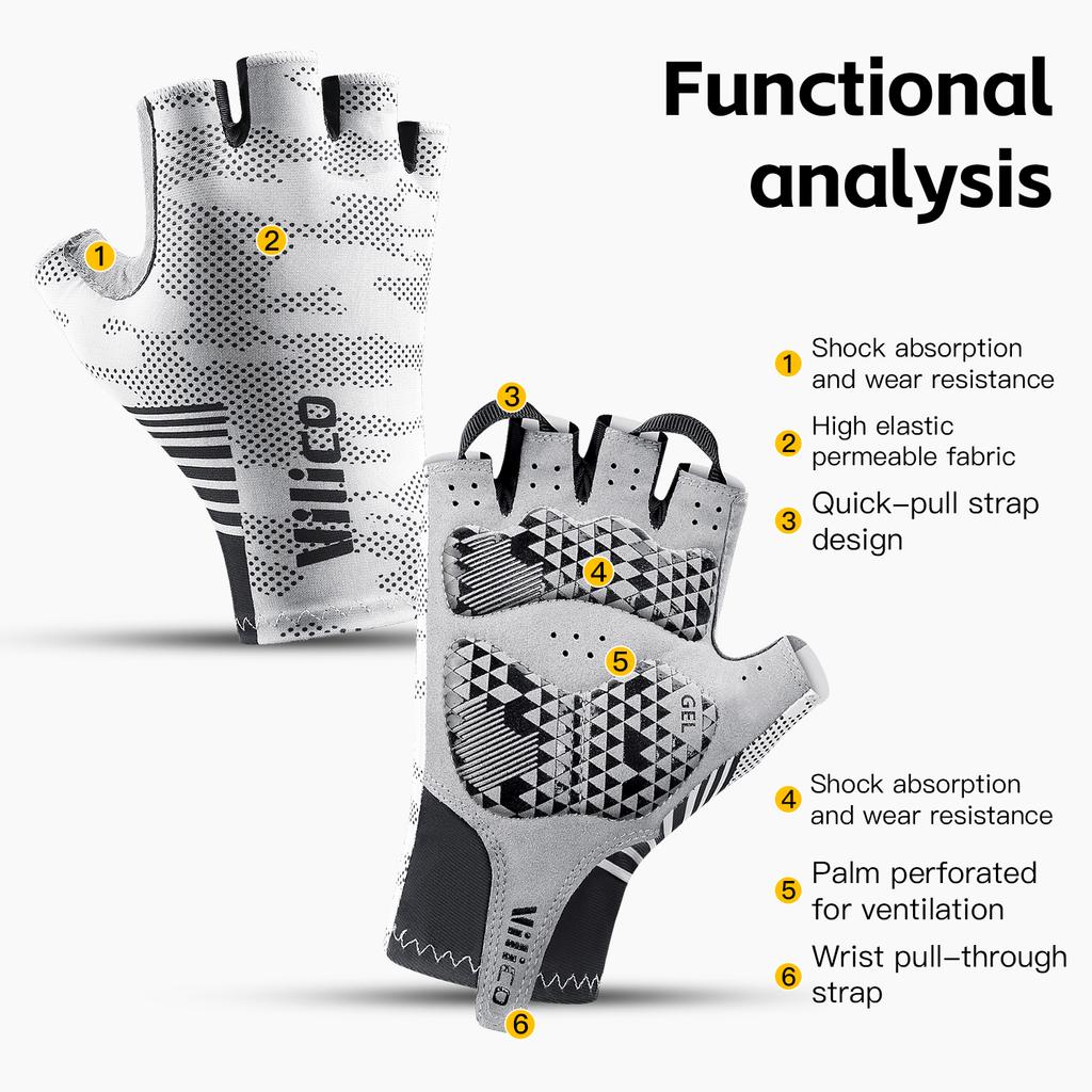 Breathable Fingerless Cycling Gloves for Women Men Summer Spring Gym Yoga Fitness Non Slip Sport Bicycle Gloves