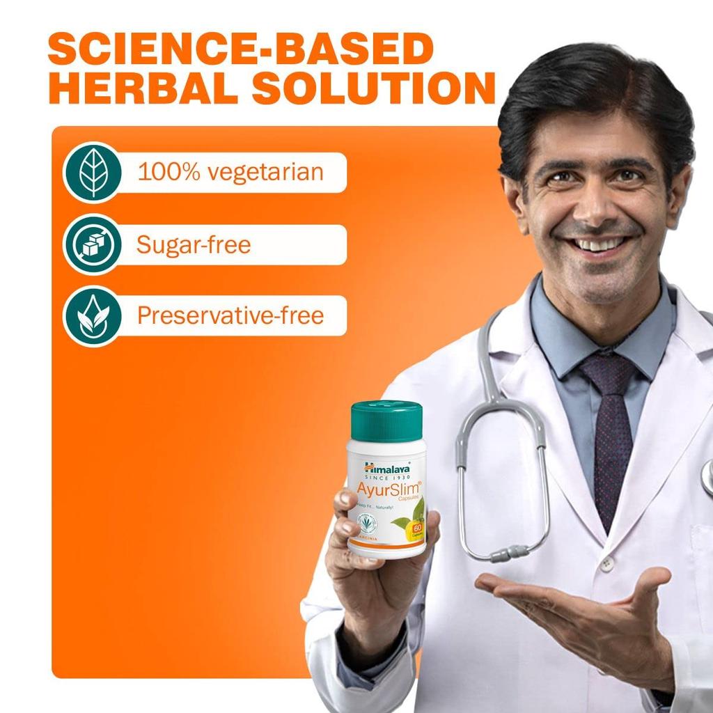 Himalaya Wellness Ayurslim Capsules Weight Management 180 Count Appetite Control Natural Detox Supplement For Fat Metabolism And Healthy Lifestyle