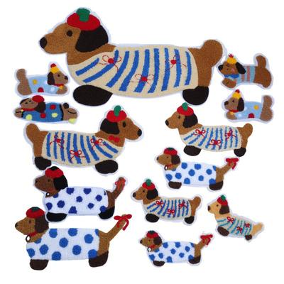 1 Piece Cute Dachshund Embroideried Dog Patches For Girls Bag Diy Small Glue Sticker For Kids Clothes Hairclip Designer