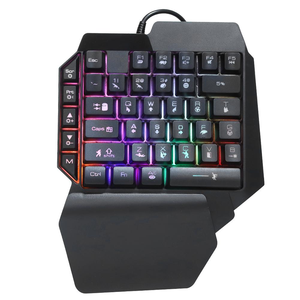 OneHanded Keyboard for PUBG Computer Mechanical Gaming Accessory with EyeCatching Lighting