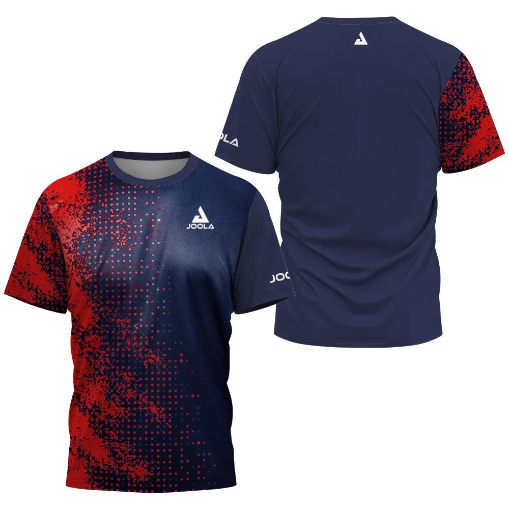 2026 new men s summer table tennis floral print men s badminton tennis brand quick drying short sleeved men s top sports T-shirt S