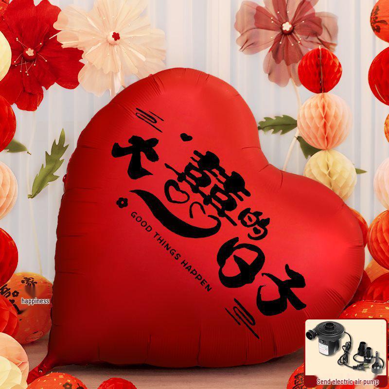 Heart-Shaped Balloon Wedding Decoration Set: Perfect for Engagements and Photo Props.