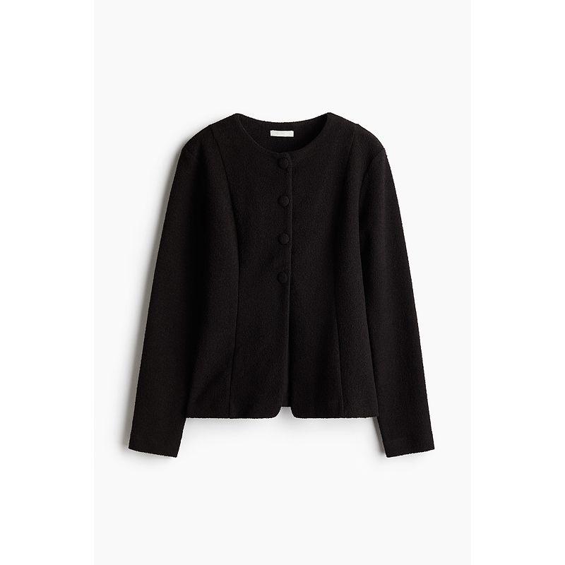 

HM Женская одежда 2025 Лето Новый Кардиган с облегающей талией 1276638 Black 155/76(XXS)