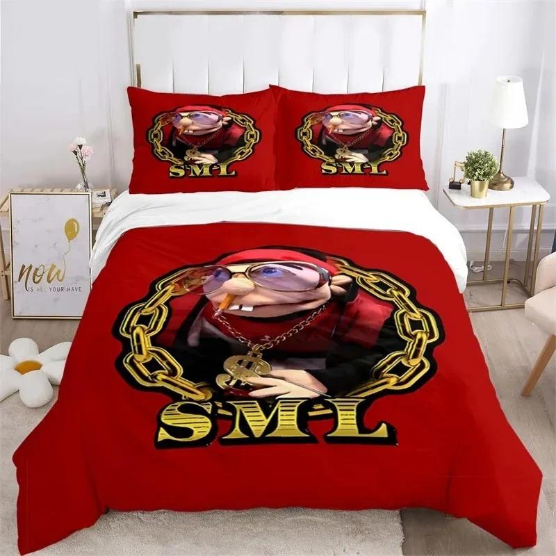 

3D Print Cartoon SML Jeffy Bedding Set Bedroom Soft Modern Bedspreads Comefortable Kids Duvet Cover Quilt Cover And Pillowcase EU Single 135x200cm