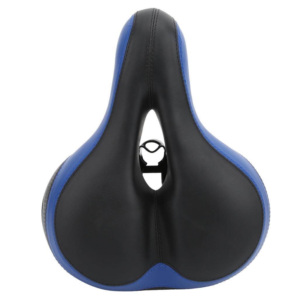 Fahrradsattel Mikrofaserleder Hohlausgeschnitten Stoßdämpfer Mountainbike Sattelsitz(Schwarz Blau )