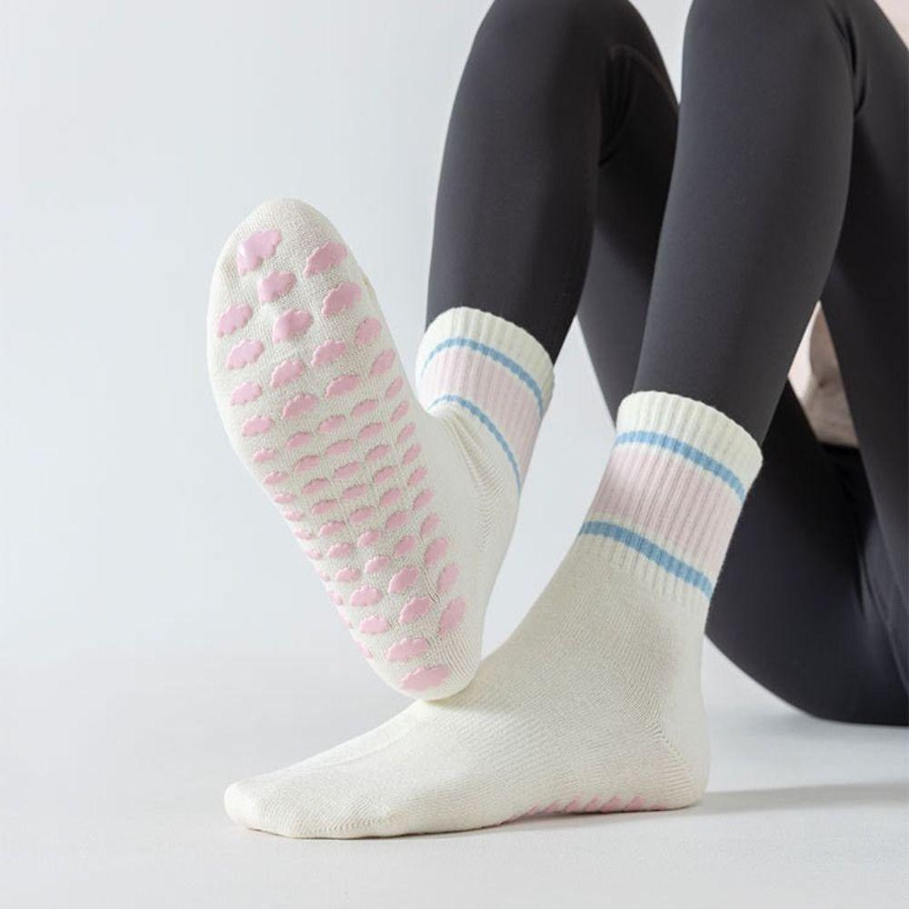 Cotton Pilates Socks for Women Breathable High-elastic Yoga Socks Sweat-absorbent Non-Slip Grip Floor Socks for Yoga Dance