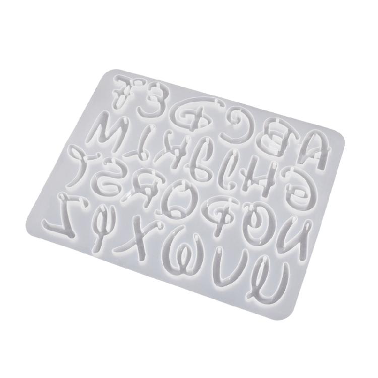 Silicone Keychain Mold with Hole Letter/Numbers Charm Key Pendant Crafting Mould Handmade Jewelry Making Supplies