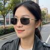 New Double Beam Polygonal Metal Sunglasses Men's and Women's Retro Old Money Style Fashionable Versatile Sunshade Sunglasses