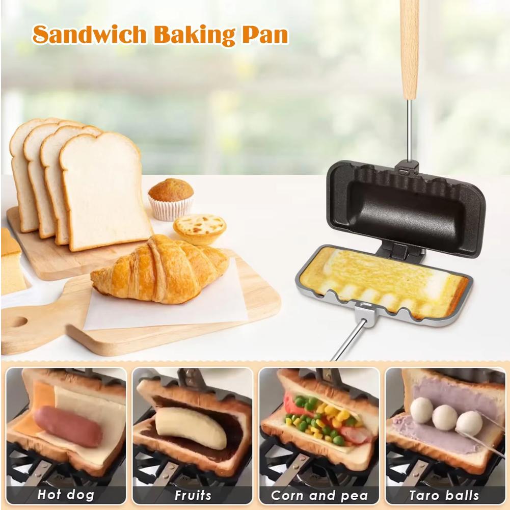 Hot Dog Toaster Non Stick Aluminum Alloy Bread Toast Breakfast Machine Sandwich Maker Waffle Pancake Baking Barbecue Oven Mold