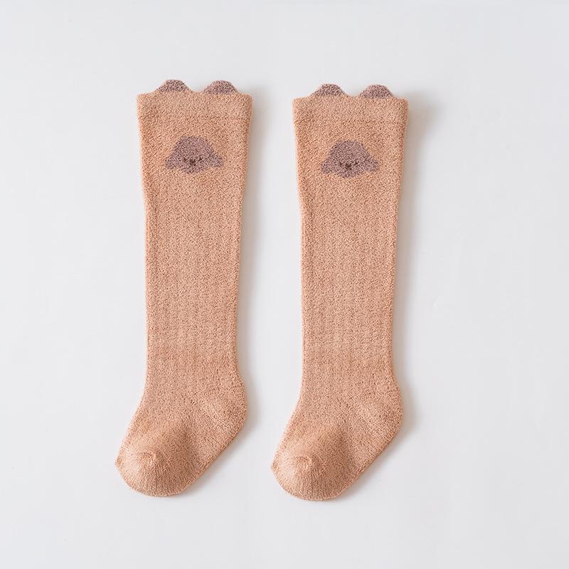 

Детские зимние гольфы до колена Xi Yu Jia - Толстые, теплые и милые мультяшные полубархатные для младенцев 6-12 months (foot length 10-12 cm) кофейный