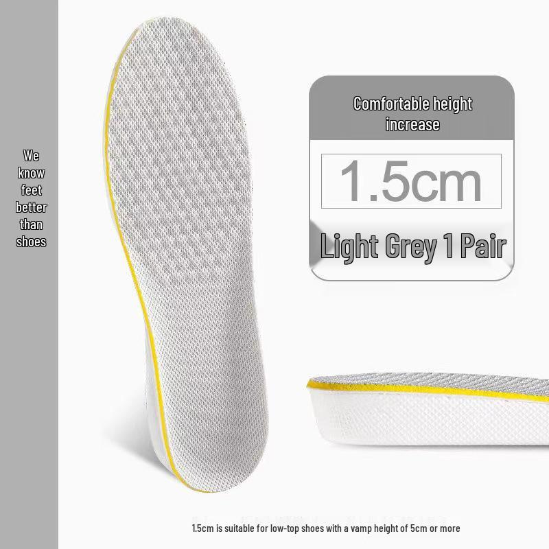 Breathable Invisible Height Increasing Insoles for Men and Women - Soft, Lightweight, and Thickened for Sneakers