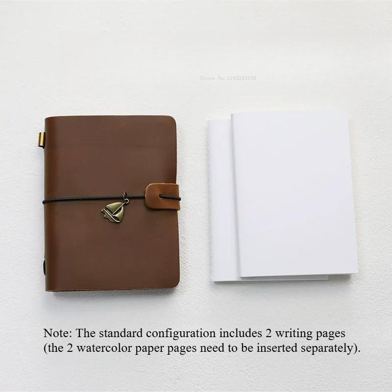 

New Leather Handmade Retro Watercolor Book Travel Sketch Hand Account Water Color Painting Creation Portable Hand Painting Book
