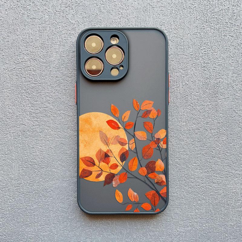 Vintage Flower Leaves Phone Case For iPhone 16 15 14 Pro Max Plus 13 12 11 Mini Pro Max X XR XS 8 7 Plus SE2 Shockproof Shells