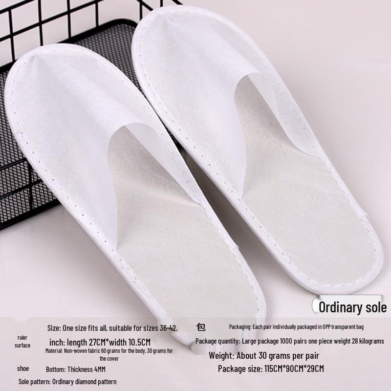 Portable Thick Cotton & Linen Disposable Slippers for Hotels, B&Bs, Guest Houses, and Travel