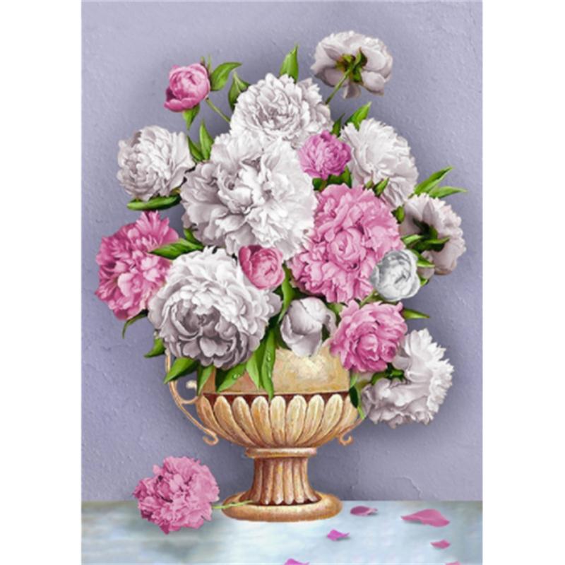 HUACAN Full Square Diamond Painting Flower Picture Of Rhinestone 5D DIY Diamond Embroidery Peony Craft Kit Decor For Home