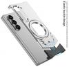 Cubierta Blindada Giratoria 360 de Metal de Aluminio con Cierre Elástico para Samsung Galaxy Z Fold 7 / Fold 6 5G Funda a Prueba de Golpes con Disipación de Calor
