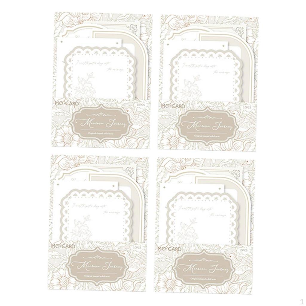 4 Pieces Embossed Notes Journal Decoration Collages Crafts Decorating Creative Elegant Art Scrapbook