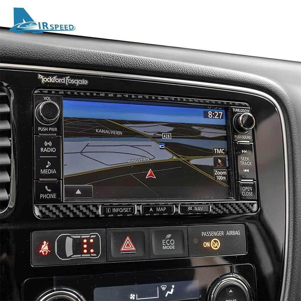 Carbon Fiber Style Interior Sticker for Mitsubishi Outlander 2013-2021 Central Control Screen Frame Trim