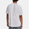 Under Armour Solid Color Round Neck Pullover Training Reflective Short Sleeve T-Shirt Men Tops White 1377054-100