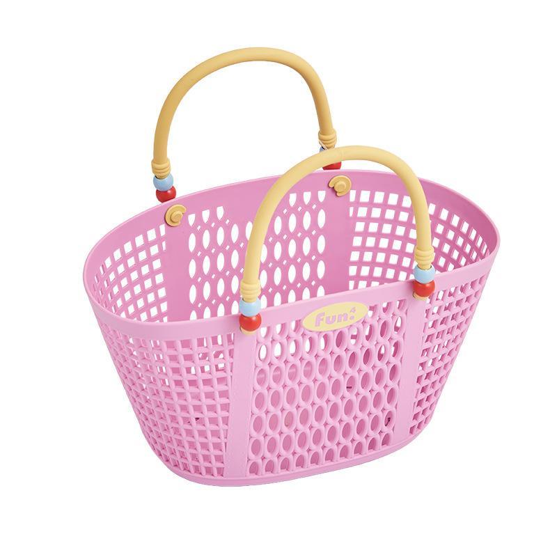 Portable Plastic Storage Basket With Handle Multipurpose Organizer for Bathing Swimming Kitchen Bathroom Home Daily Use