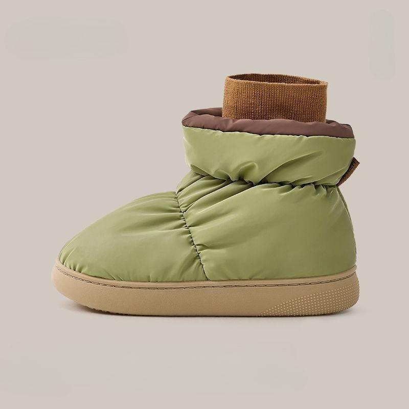 Waterproof High Top Warm Plush Women Cotton Shoes Anti Slip Outdoor Winter Light Weight Down Furry Thick Sole Female Snow Boots